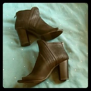 Peep toe ankle booties